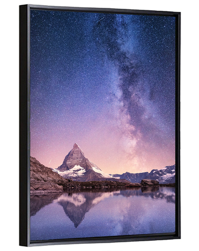 Matterhorn Starry Reflection Wall Art as a framed canvas