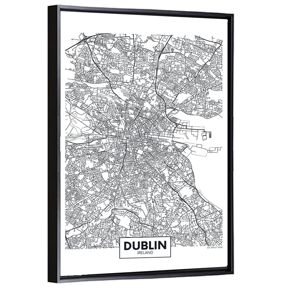 Dublin City Map Wall Art