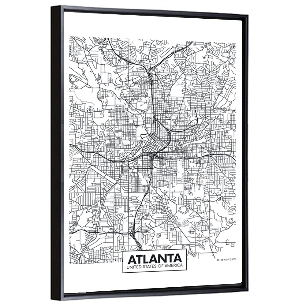 Atlanta City Map Wall Art