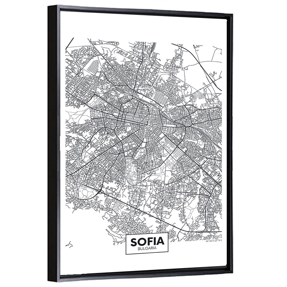 Sofia City Map Wall Art