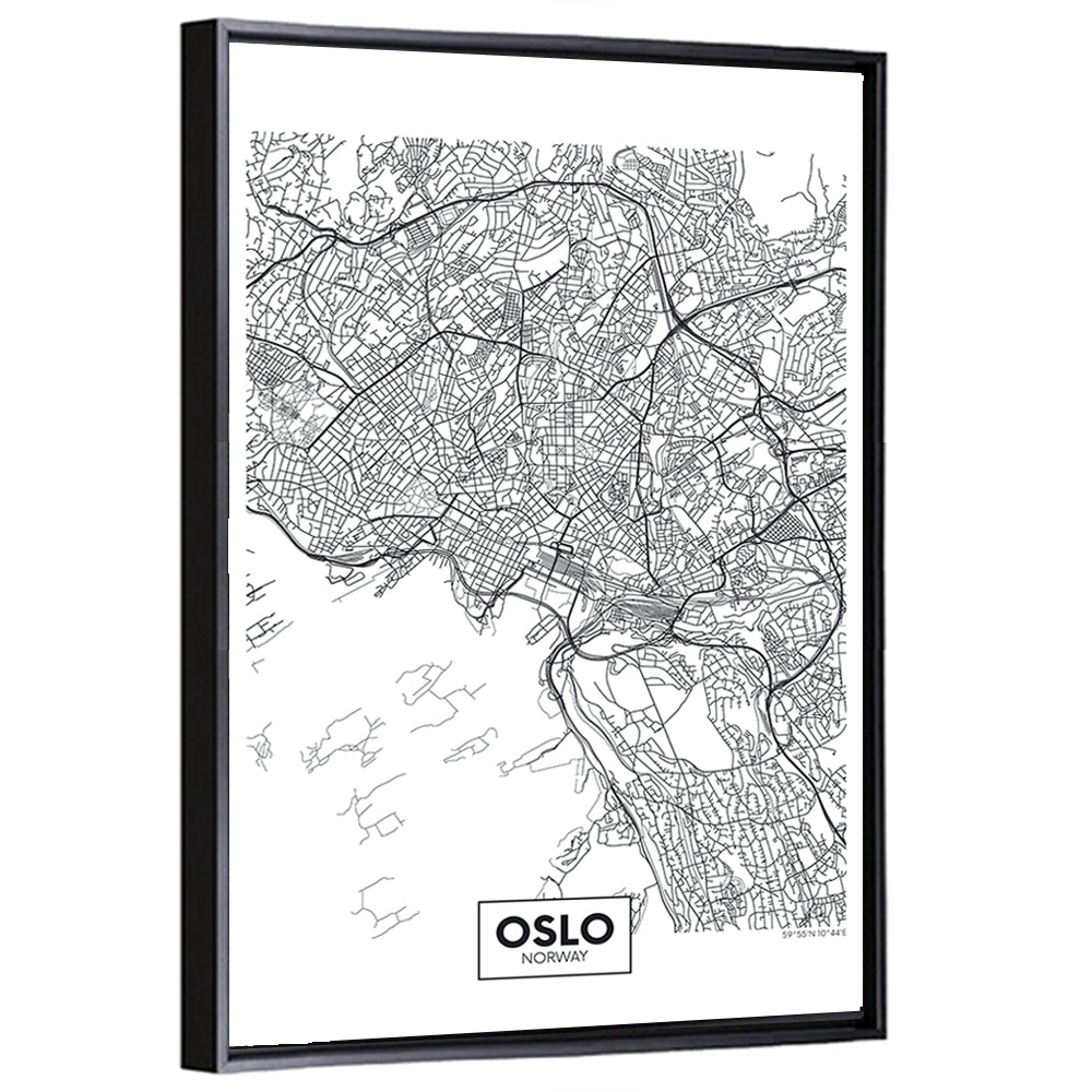Oslo City Map Wall Art