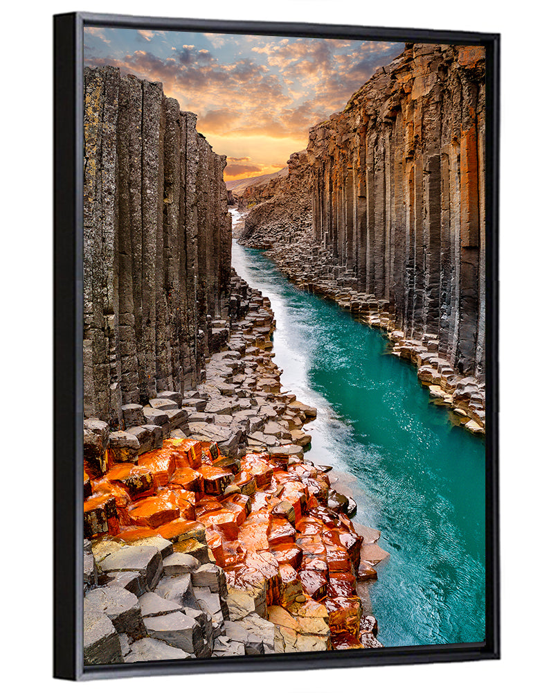 Studlagil Basalt Canyon Wall Art