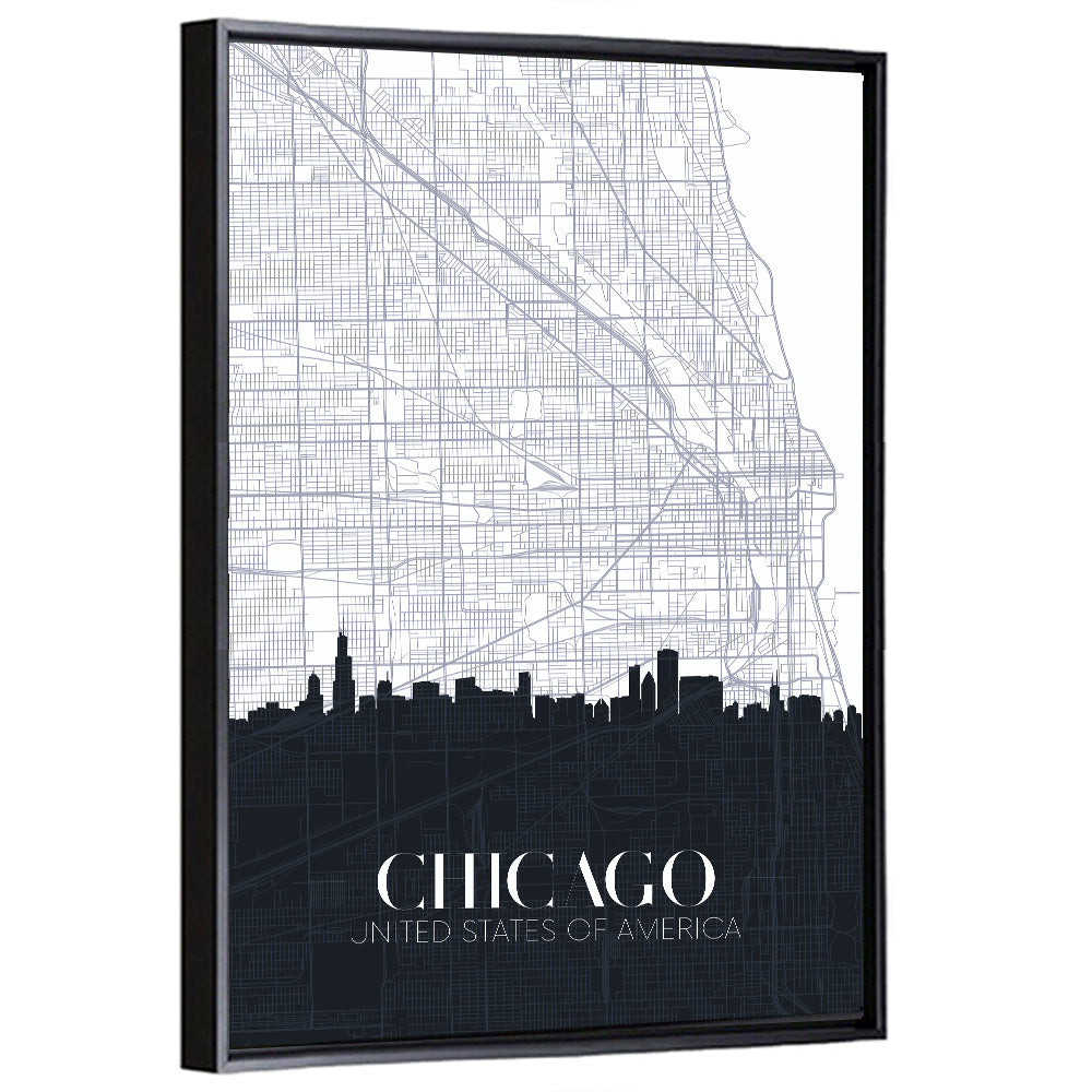 Chicago City Map Wall Art