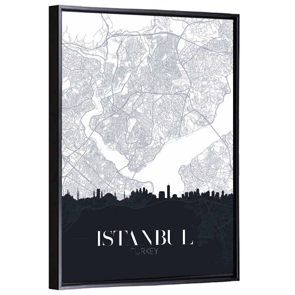 Istanbul City Map Wall Art