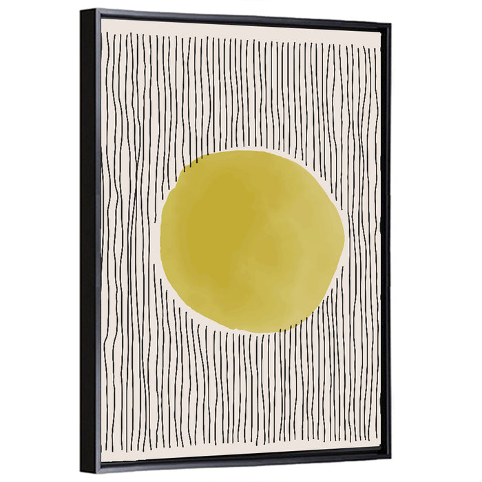 Watercolor Circle Minimalist Abstract Wall Art as a framed canvas