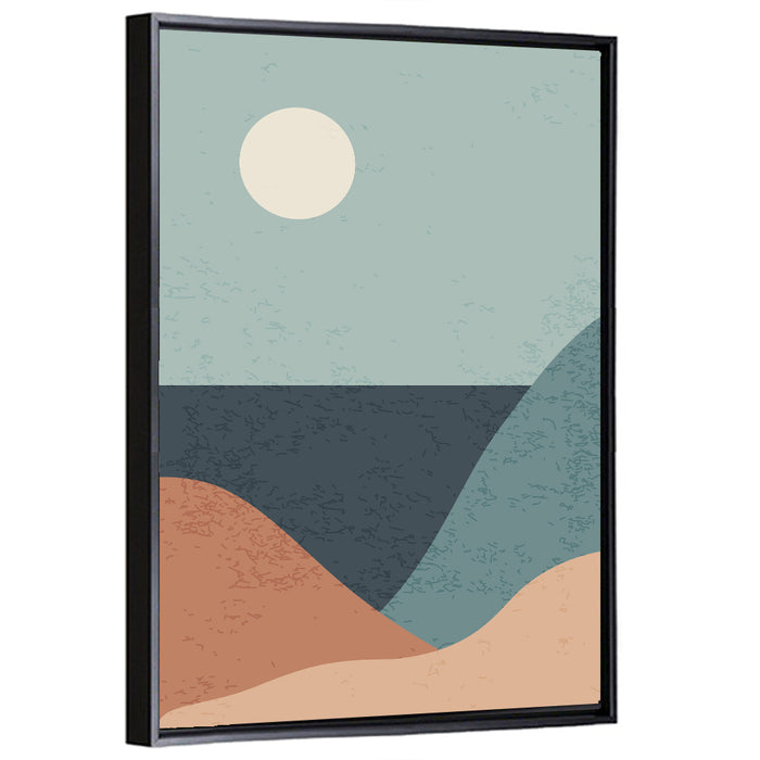 Moonlit Coastal Dunes Wall Art as a framed canvas