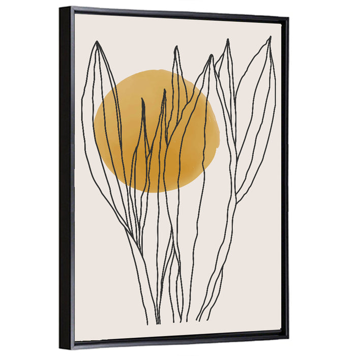 Leaves Catching Sun Wall Art as a framed canvas