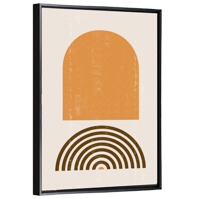 Burnt Sunrise Arch Study Wall Art as a framed canvas
