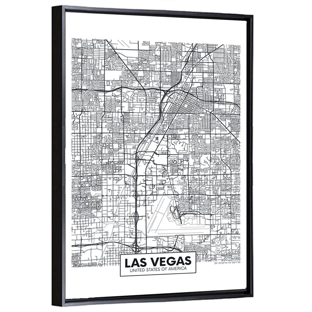 Las Vegas City Map Wall Art