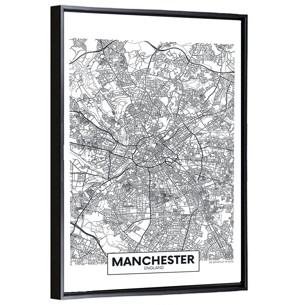 Manchester City Map Wall Art