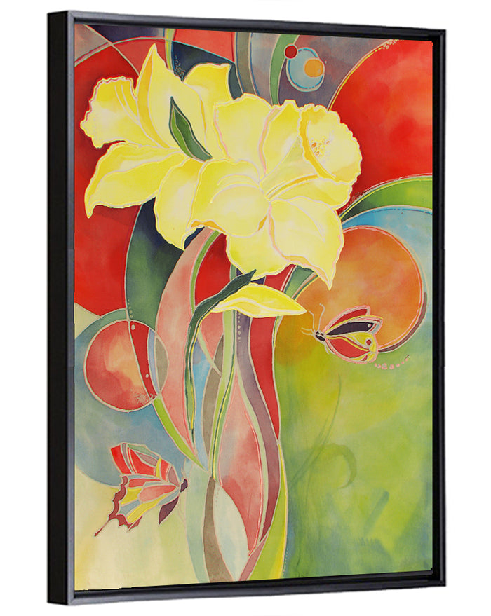 Daffodils in Bloom Wall Art as a framed canvas