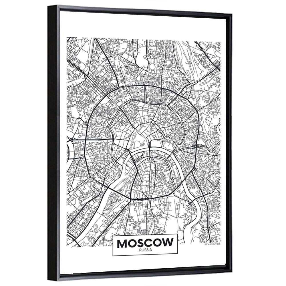 Moscow City Map Wall Art