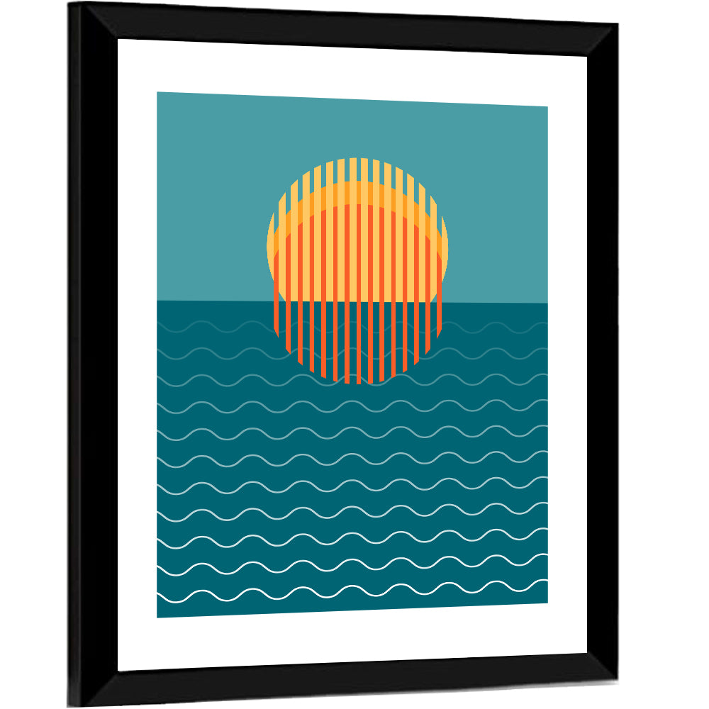 Ocean Sunset Illustration II Wall Art