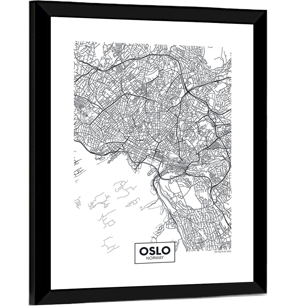Oslo City Map Wall Art