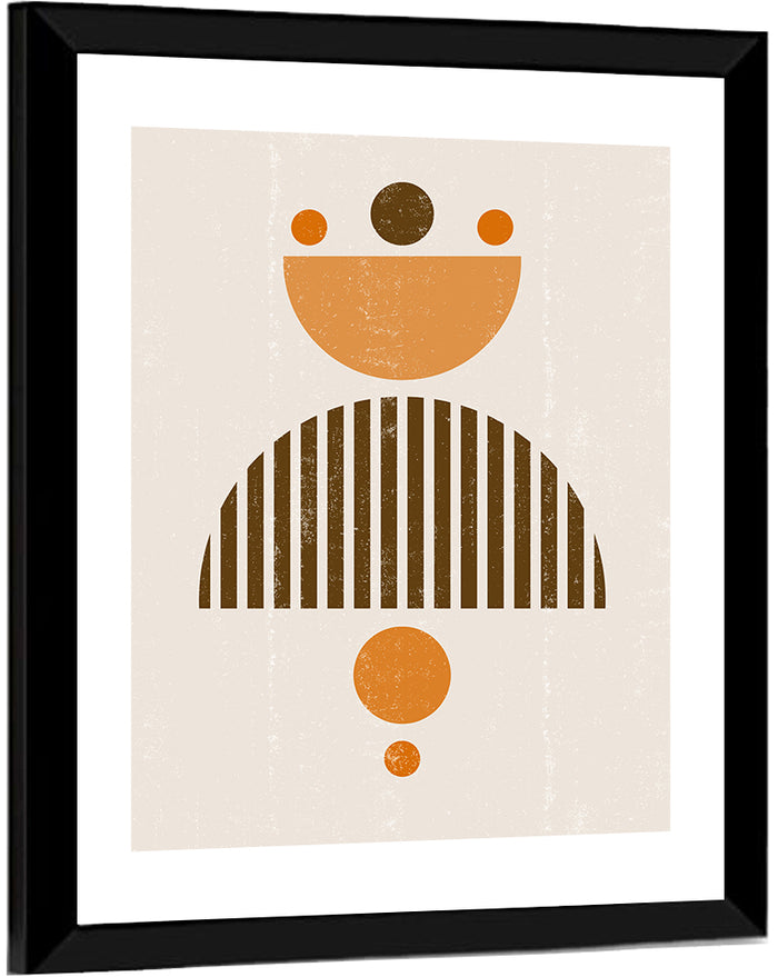 Mid-century Moon and Sun Wall Art as a framed print
