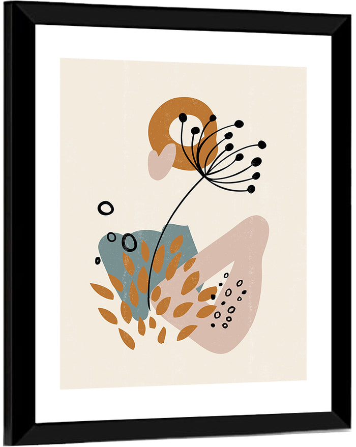 Minimalist Botanical Line Flower Wall Art as a framed print
