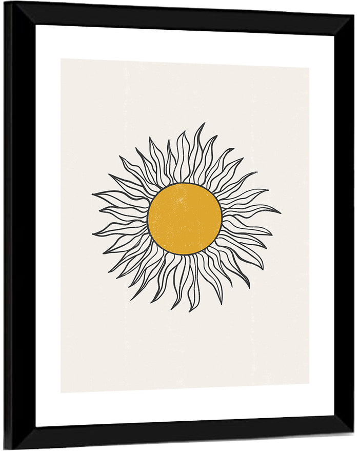 Hand Drawn Sun Study Wall Art as a framed print