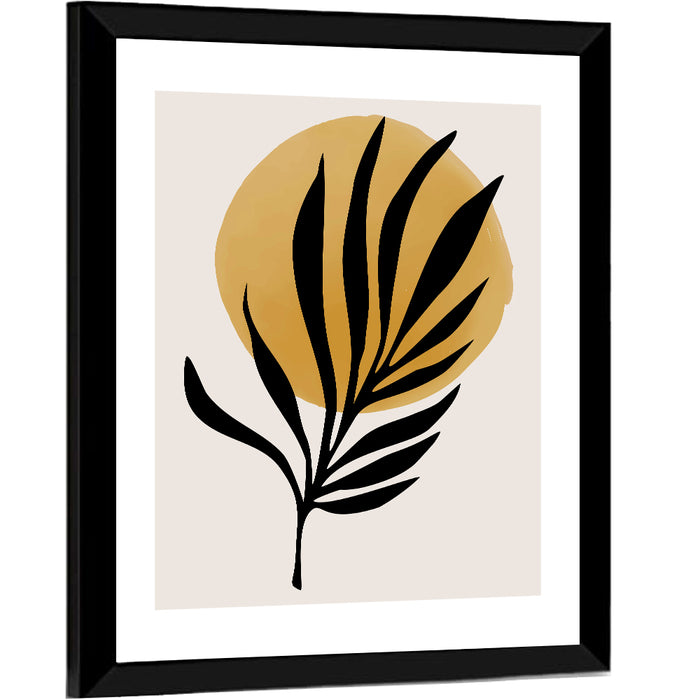 Shining Sun Palm Leaf Wall Art as a framed print