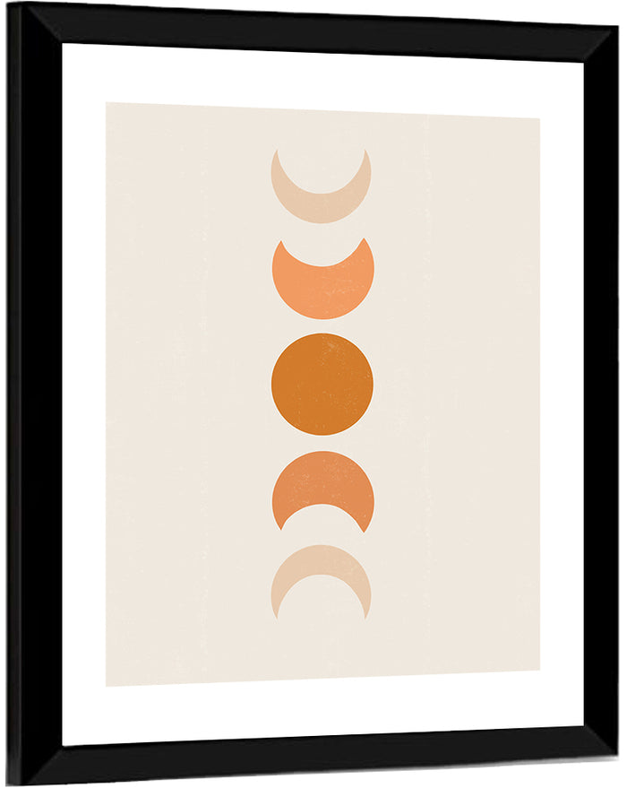 Minimalist Moon Phases Wall Art as a framed print