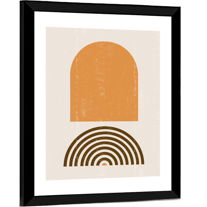 Burnt Sunrise Arch Study Wall Art as a framed print
