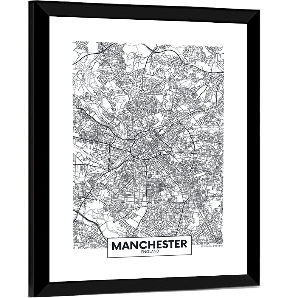 Manchester City Map Wall Art
