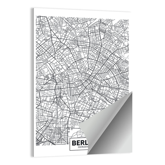 Berlin Map with Coordinates Wall Art as a poster print