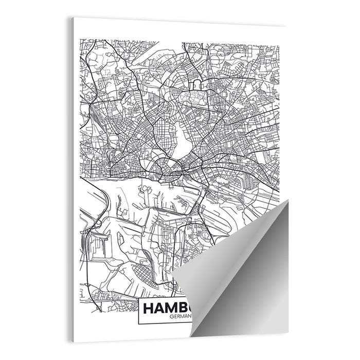 Hamburg City Map Wall Art as a poster print