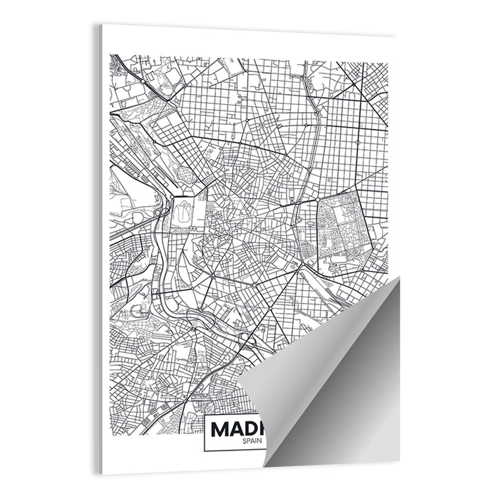Madrid City Map Wall Art as a poster print