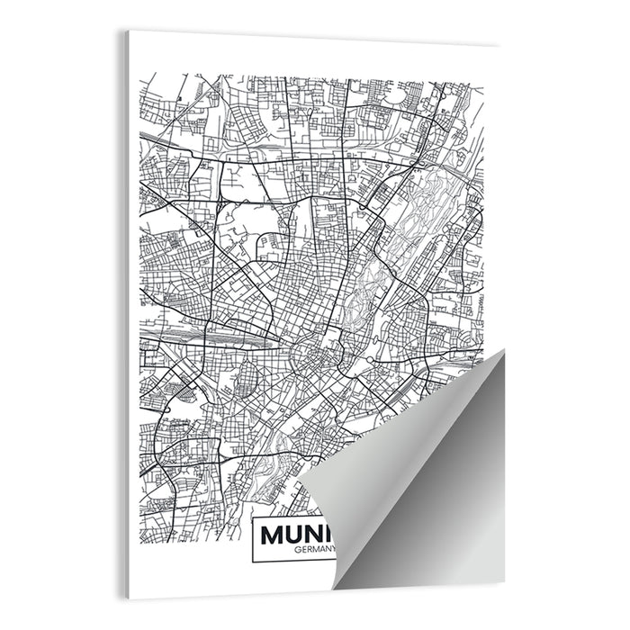 Munich City Map Wall Art as a poster print