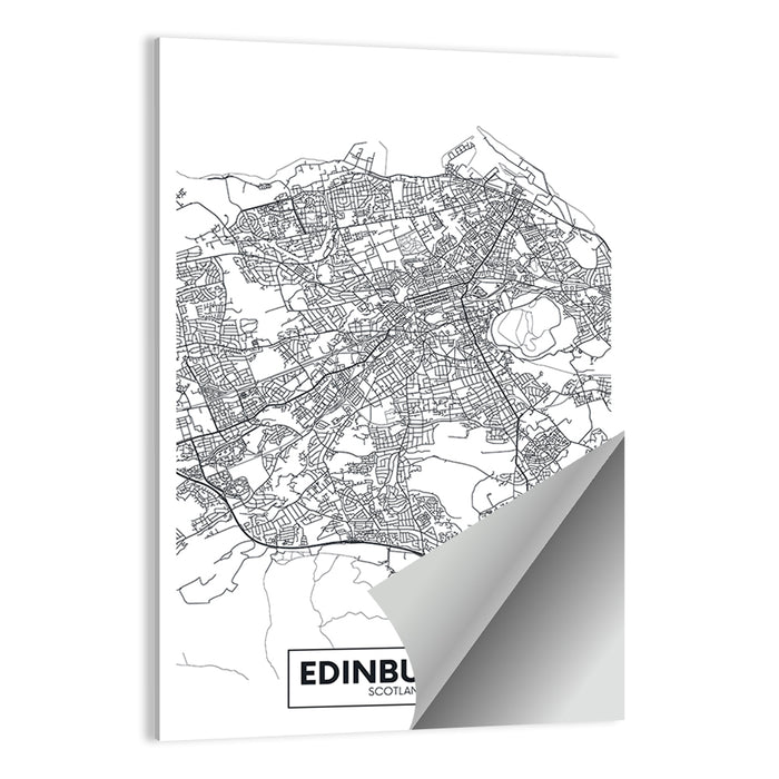 Edinburgh City Map Wall Art as a poster print