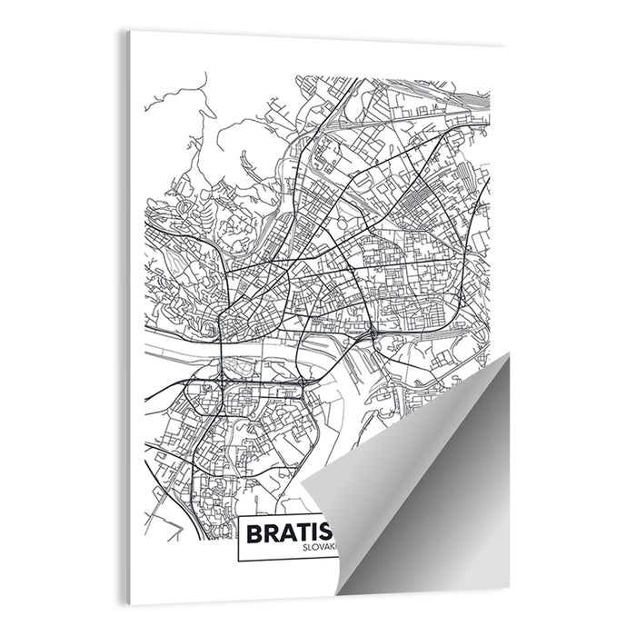 Bratislava City Map Wall Art as a poster print