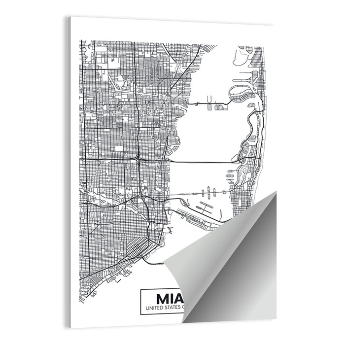Miami City Map Wall Art as a poster print