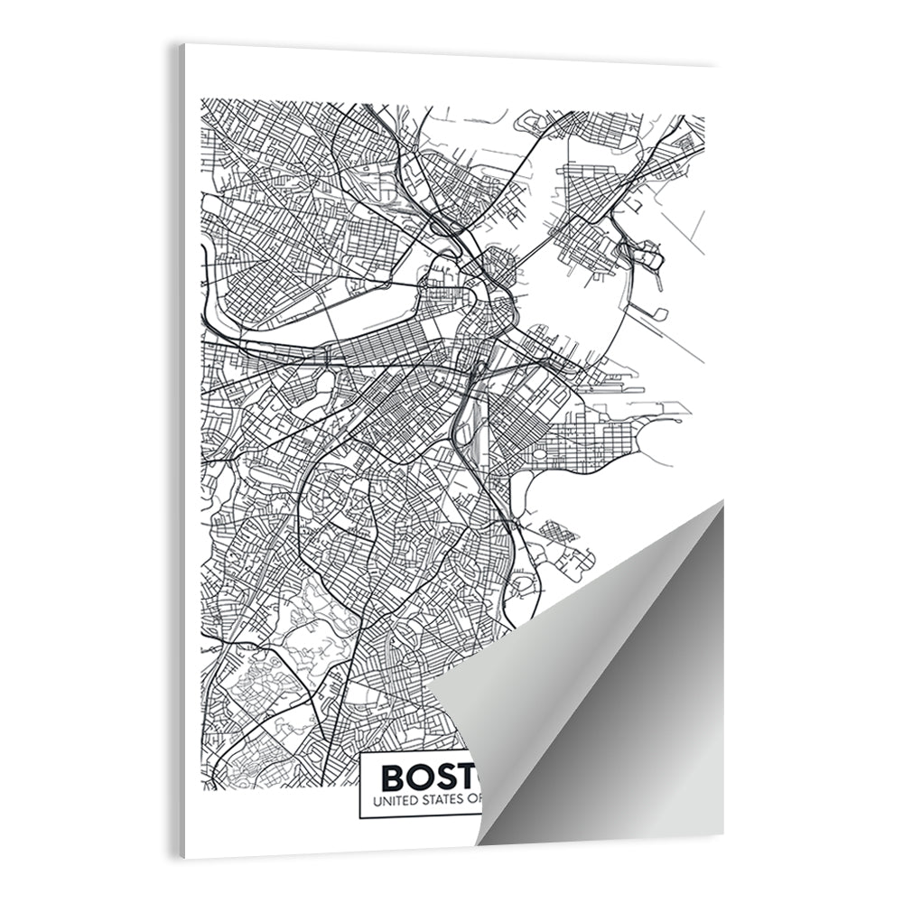 Boston City Map Wall Art