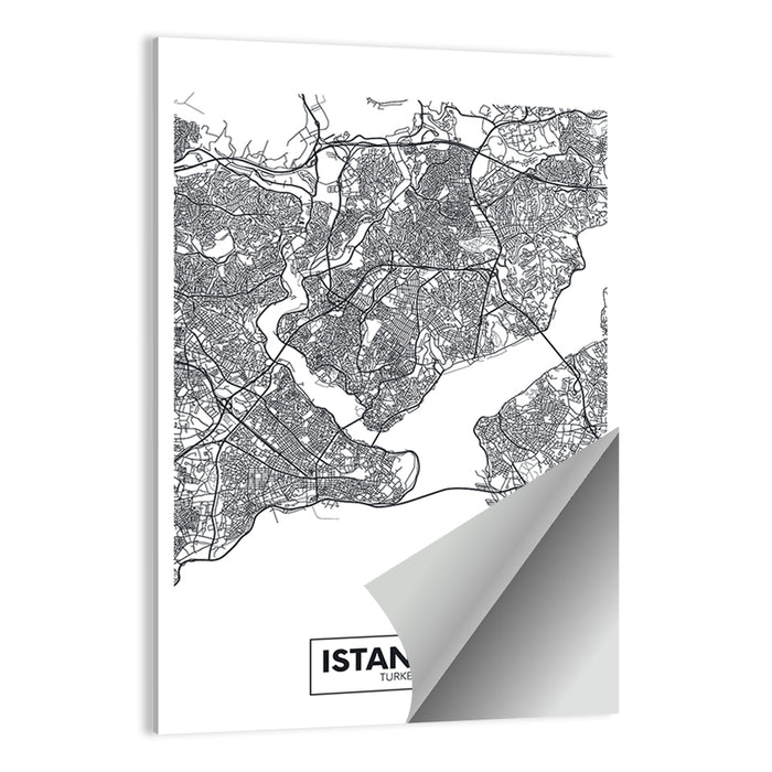 Istanbul City Map Wall Art as a poster print