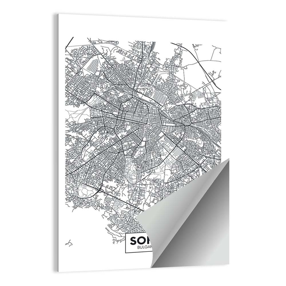 Sofia City Map Wall Art