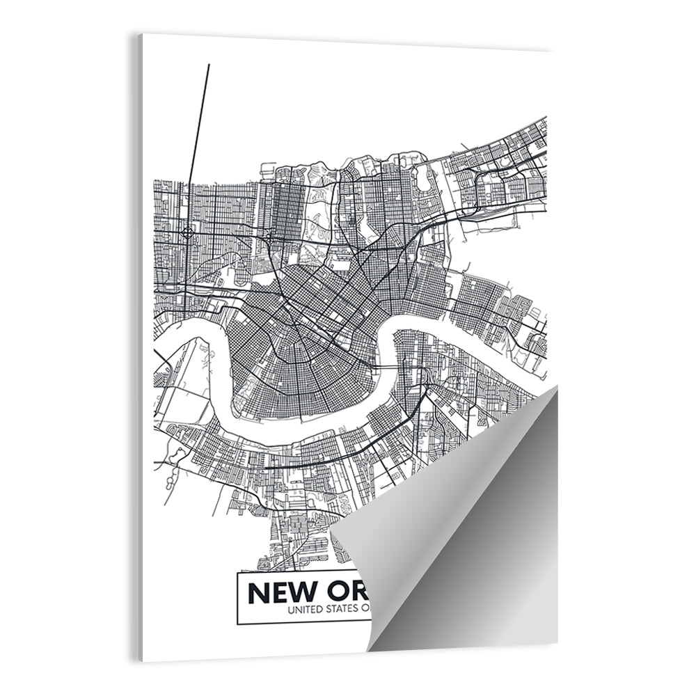New Orleans City Map Wall Art