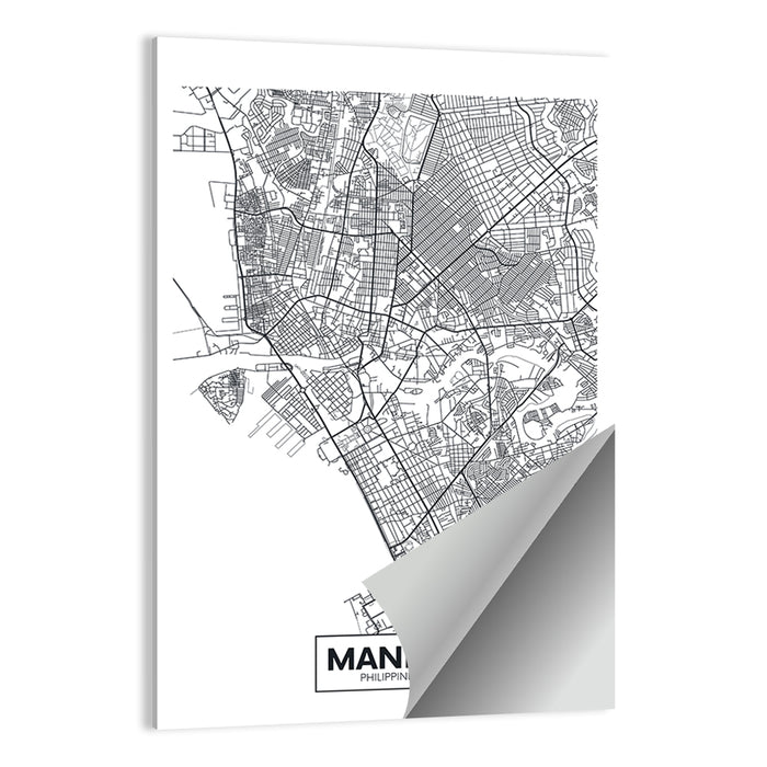 Manila Minimalist City Map Wall Art as a poster print