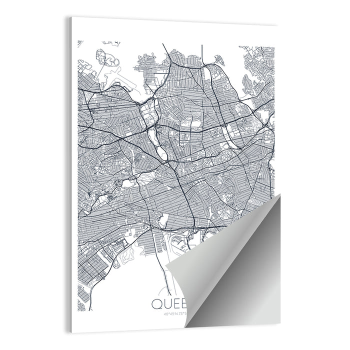 Queens Map with Jfk Airport Wall Art as a poster print
