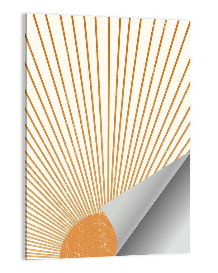 Distressed Sunburst Minimalist Wall Art as a poster print