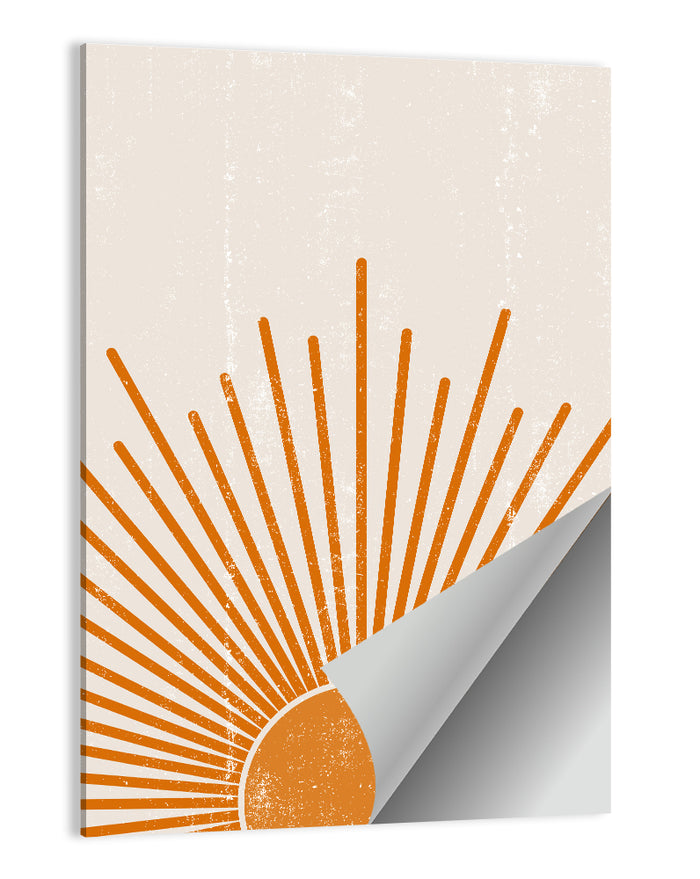 Warm Boho Sun Illustration Wall Art as a poster print