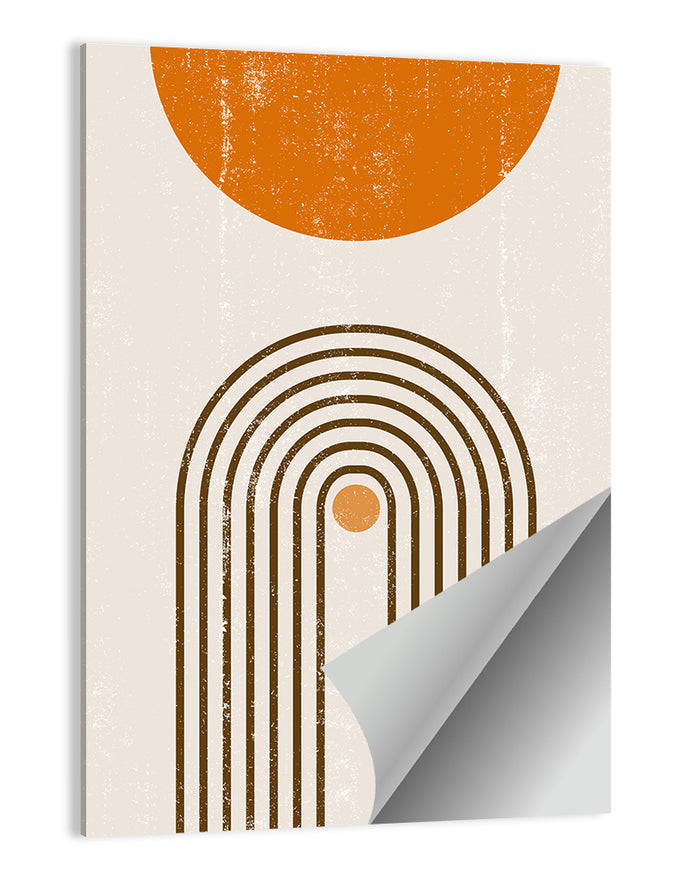 Burning Sun Concentric Arches Wall Art as a poster print