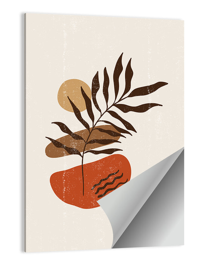 Fern with Terracotta Sun Wall Art as a poster print