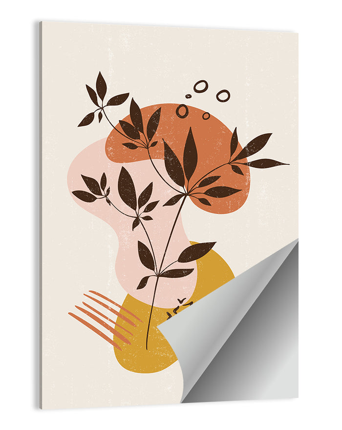 Mid-century Botanical Minimalist Wall Art as a poster print