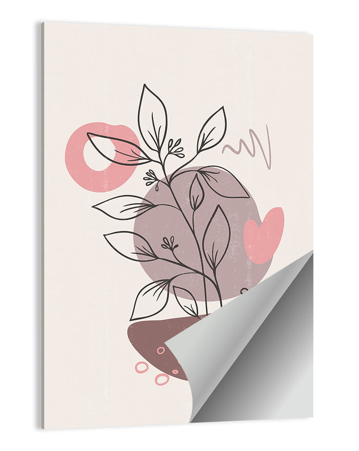 Mauve Botanical Line Wall Art as a poster print