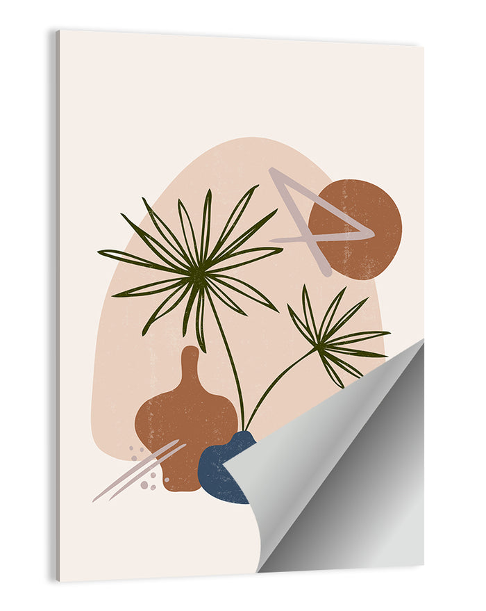 Palm Leaves and Vases Abstract Wall Art as a poster print