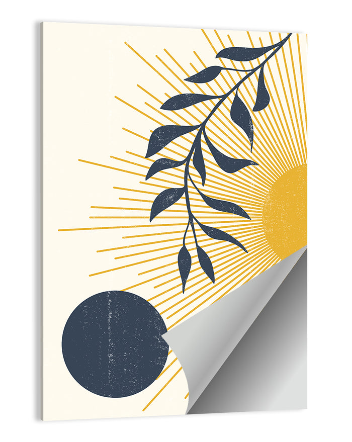 Textured Sun and Moon Abstract Wall Art as a poster print