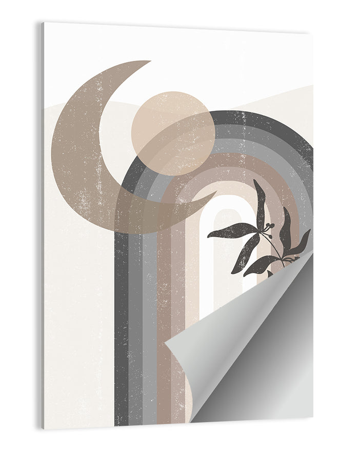 Crescent Moon Rainbow Abstract Wall Art as a poster print