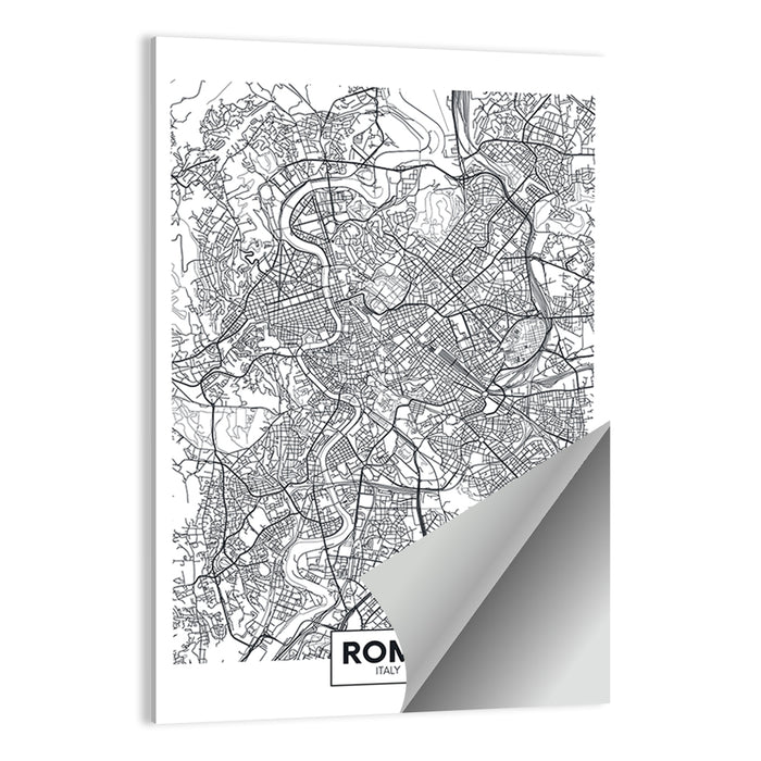 Rome City Map Wall Art as a poster print