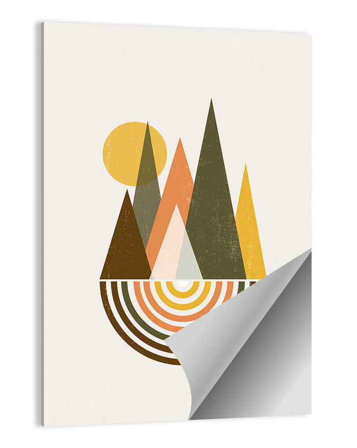 Colored Mountains Sunset Wall Art as a poster print
