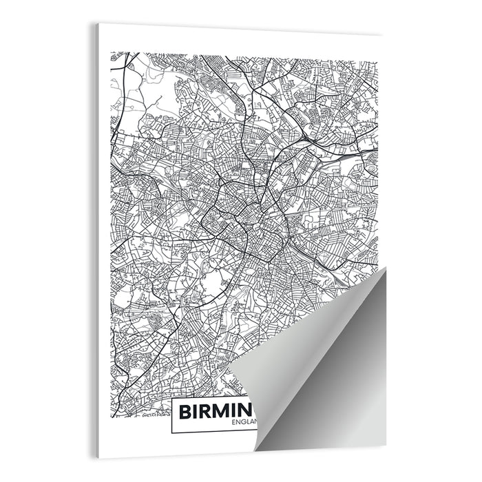 Birmingham Minimalist City Map Wall Art as a poster print